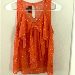 Small See-Through Polka Dot Tank Top with Bow